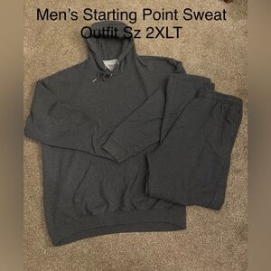 Charcoal Gray men’s Hoodie & Sweatpants Set - Size 2XLT by STARTING POINT
